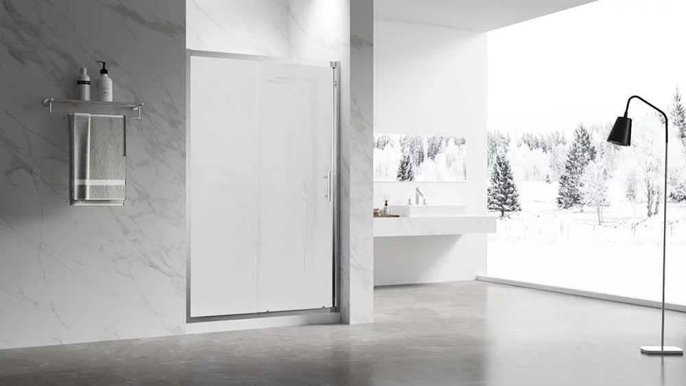 Плитка Veconi Vianno Душевая дверь раздвижная VN-55M 1290-1330x1950 мм матовое стекло 6 мм профиль хром  поверхность глянец