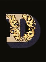 Плитка Versace Alphabet Lettera Nera D 14.5x19.4 см, поверхность матовая, рельефная