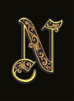 Плитка Versace Alphabet Lettera Nera N 14.5x19.4 см, поверхность матовая