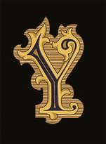 Плитка Versace Alphabet Lettera Nera Y 14.5x19.4 см, поверхность матовая, рельефная