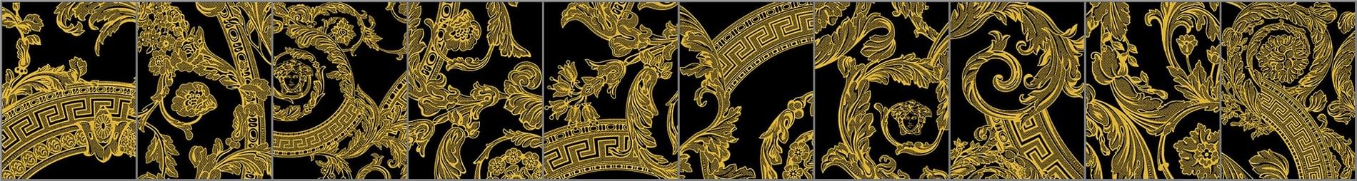 Versace Alphabet Mix Decori Nero-Oro 14.5x19.4
