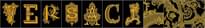 Плитка Versace Alphabet Scritta Nera-Oro 14.5x19.4 см, поверхность матовая