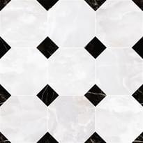 Плитка Versace Emote Mosaico Ottagono Onice Bianco-Nero 39x39 см, поверхность полированная