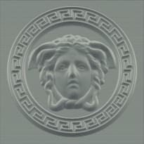 Плитка Versace Eterno Medusa Silver 42x42 см, поверхность полуполированная, рельефная
