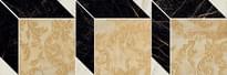 Плитка Versace Marble Mos Decorato Cube Nero Oro Bianco 19.5x58.5 см, поверхность полированная