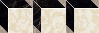 Плитка Versace Marble Mosaico Cube Decorato Nero-Bianco-Grigio 19.5x58.5 см, поверхность полированная