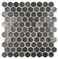 Плитка Vidrepur Antideslizante Hex Niebla Negro 30.7x31.7 см, поверхность глянец, рельефная
