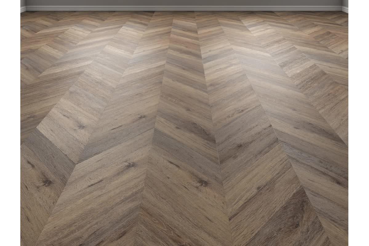 Vinilam Parquet Chevron Glue Шеврон Лувр 11.5x69 см, поверхность нет, рельефная