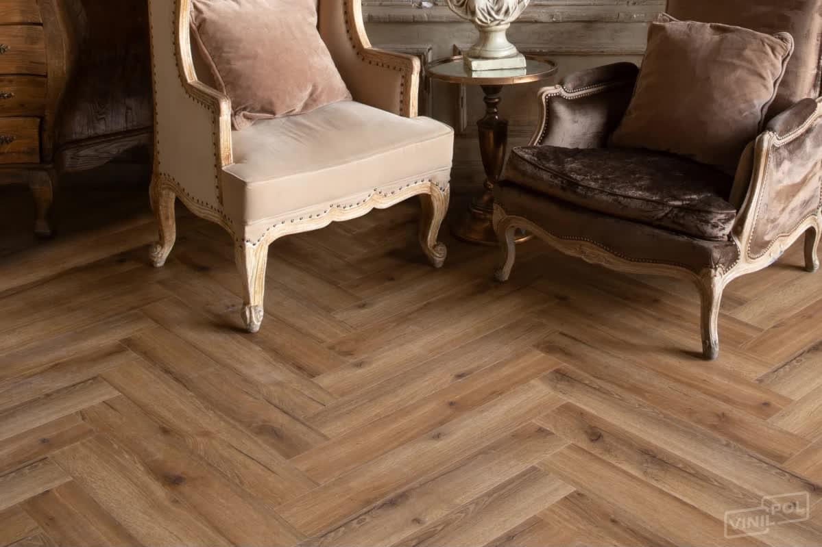 LVT фабрики Vinilam коллекция VinilPol Herringbone Glue