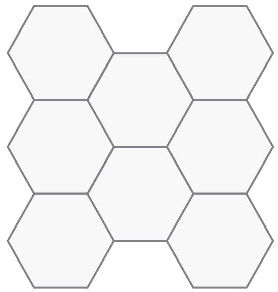 VitrA Miniworx Ral 9016 White Hexagon Matt Nn 8x9 27x27