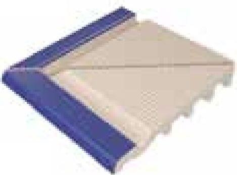 VitrA Pool Ral 2307015 Blue Edge With Finger Grip External Corner Slope Glossy 25x25