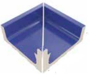 VitrA Pool Ral 2307015 Blue High Water Level Overflow Wide Channel Internal Corner Glossy 29.5x29.5