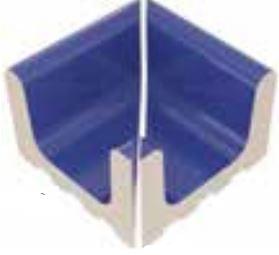 VitrA Pool Ral 2307015 Blue Low Water Level Overflow Narrow Channel External Corner Glossy 12.5x25
