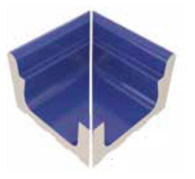 VitrA Pool Ral 5002 Cobalt Blue High Water Level Overflow Narrow Channel External Corner Glossy 12.5x25