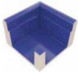 VitrA Pool Ral 5002 Cobalt Blue High Water Level Overflow Wide Channel External Corner Glossy 12.5x25