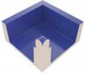 VitrA Pool Ral 5002 Cobalt Blue High Water Level Overflow Wide Channel Internal Corner Glossy 12.5x25
