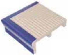 VitrA Pool Ral 5002 Cobalt Blue Ribbed Tread Tile External Corner Glossy 12.5x12.5