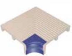 VitrA Pool Ral 5002 Cobalt Blue Ribbed Tread Tile Internal Corner Glossy 12.5x12.5