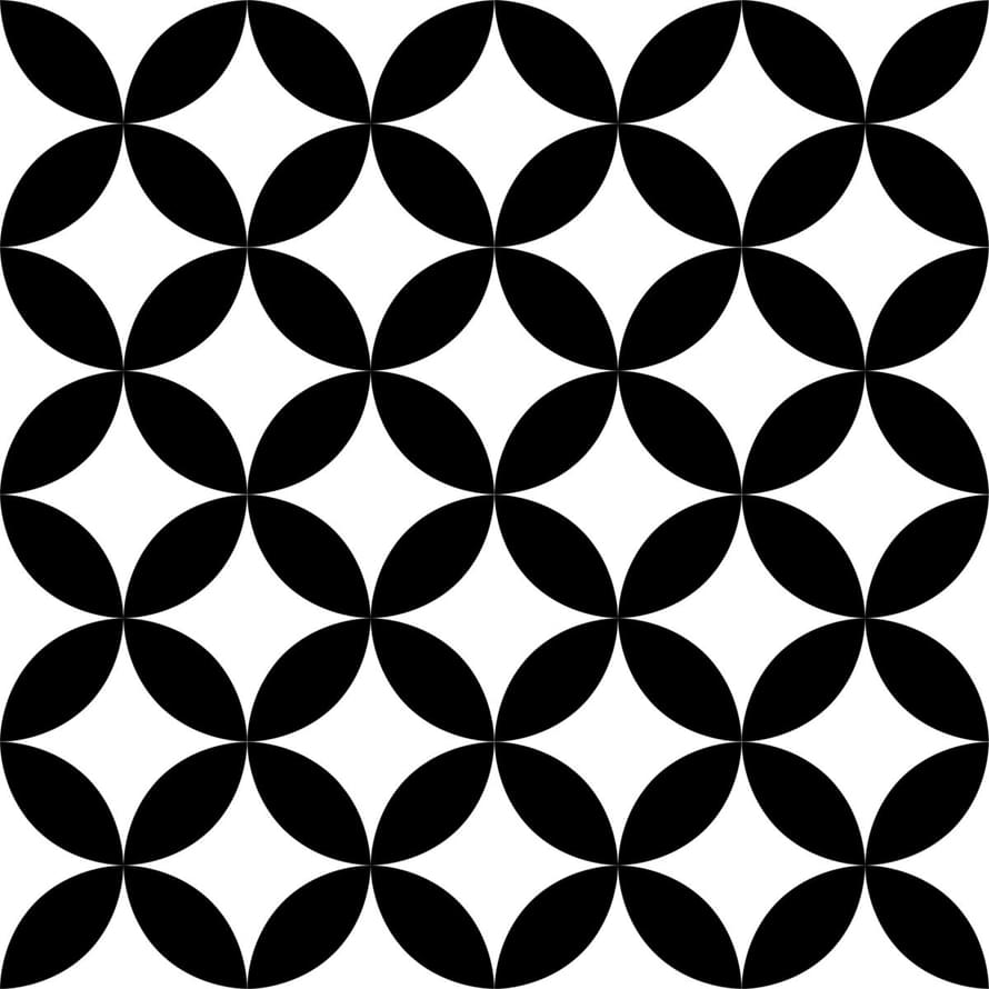 VitrA Retromix Black And White Circle Positive Small Matt 15x15