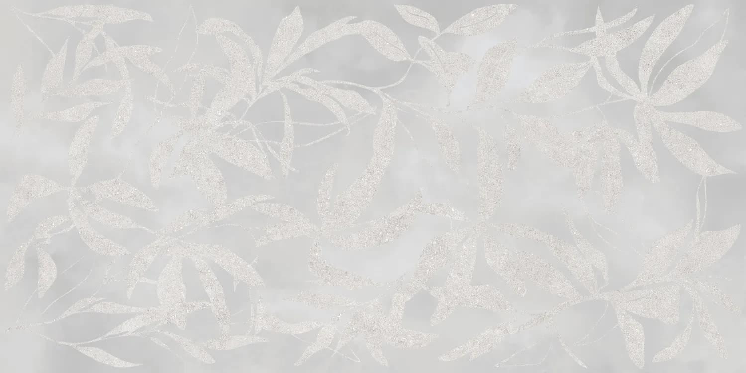Плитка Vitra ArtWall Цветы Серый Матовый 60x120 см, поверхность матовая, рельефная