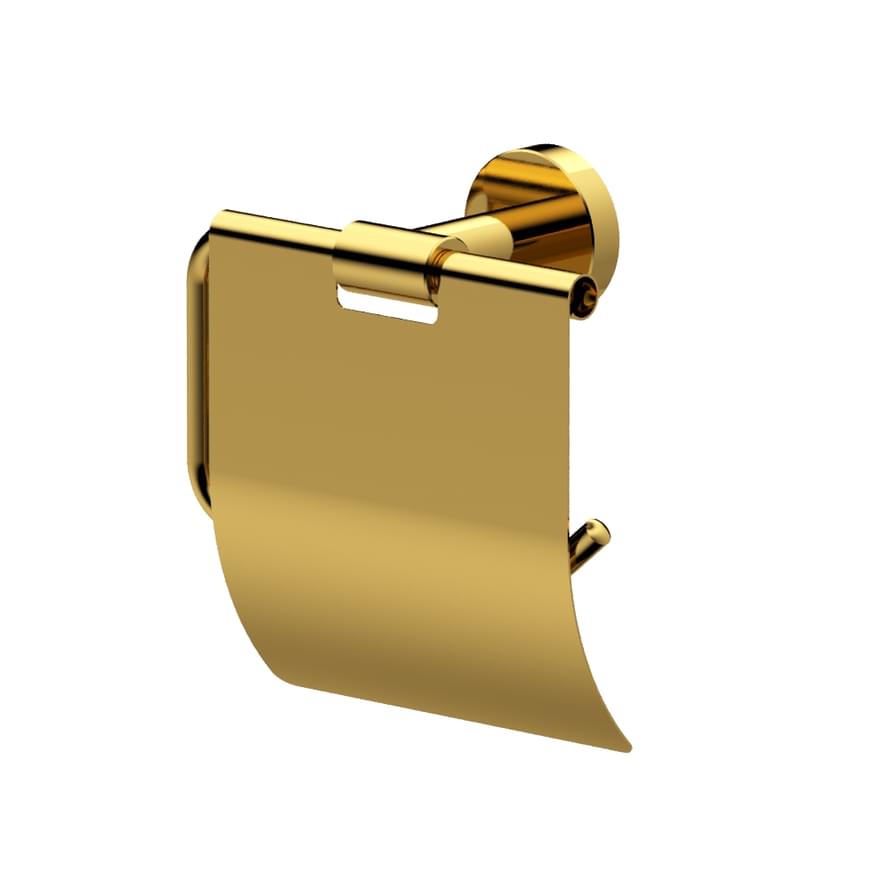 Плитка Whitecross Ergo Держатель для туалетной бумаги ERGO с крышкой золото  поверхность глянец
