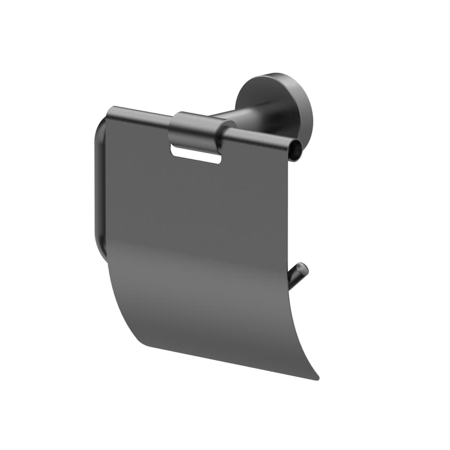 Плитка Whitecross Ergo Держатель для туалетной бумаги ERGO с крышкой оружейная сталь  поверхность брашированная