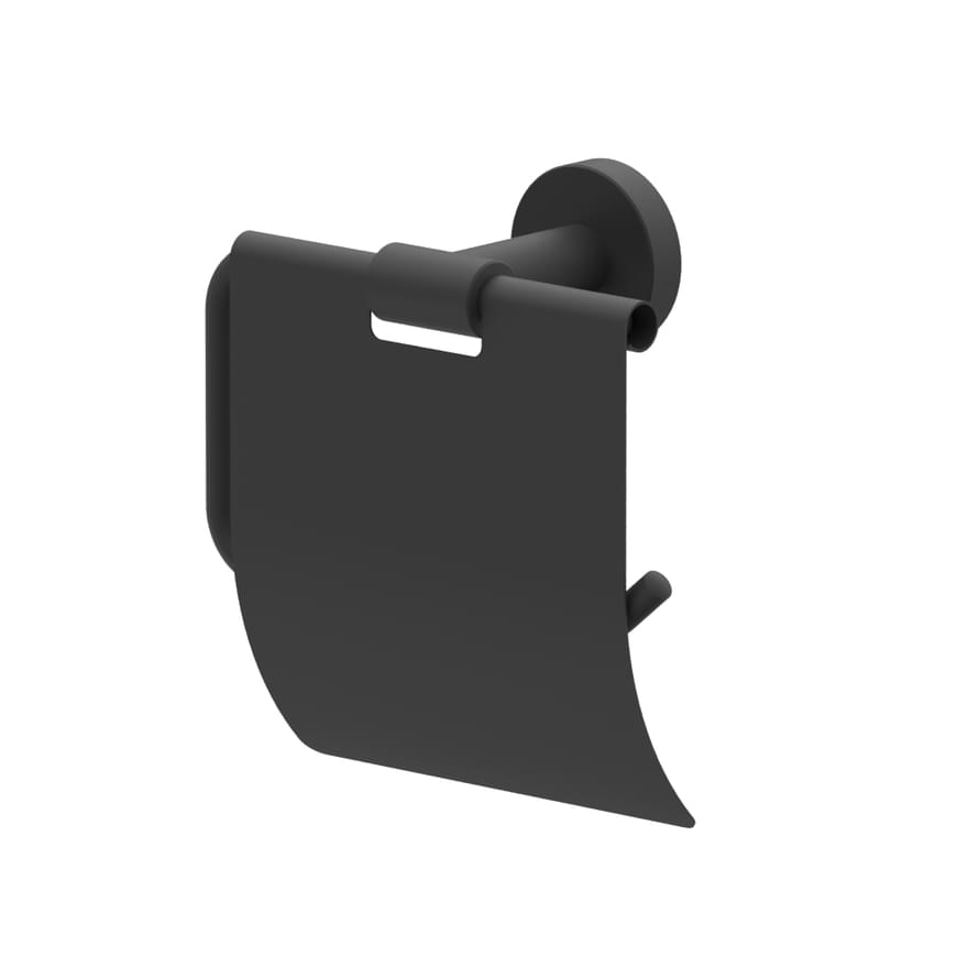 Плитка Whitecross Ergo Держатель для туалетной бумаги ERGO с крышкой черный матовый  поверхность матовая