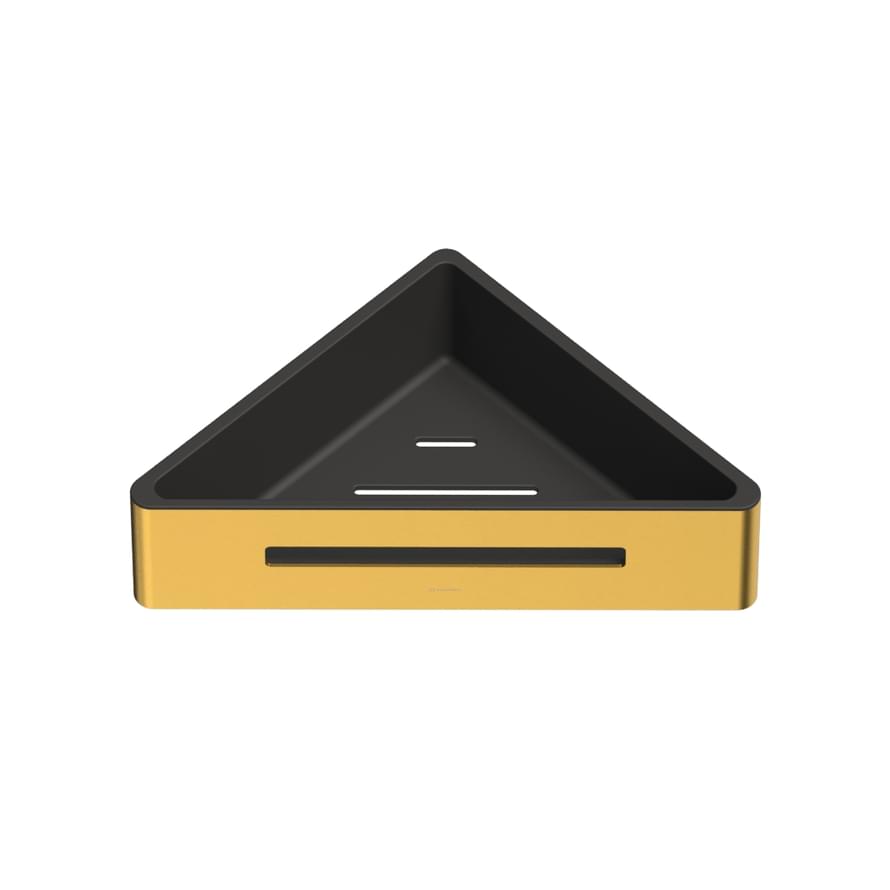 Плитка Whitecross Ergo Полка для душа ERGO угловая золото брашированное  поверхность брашированная