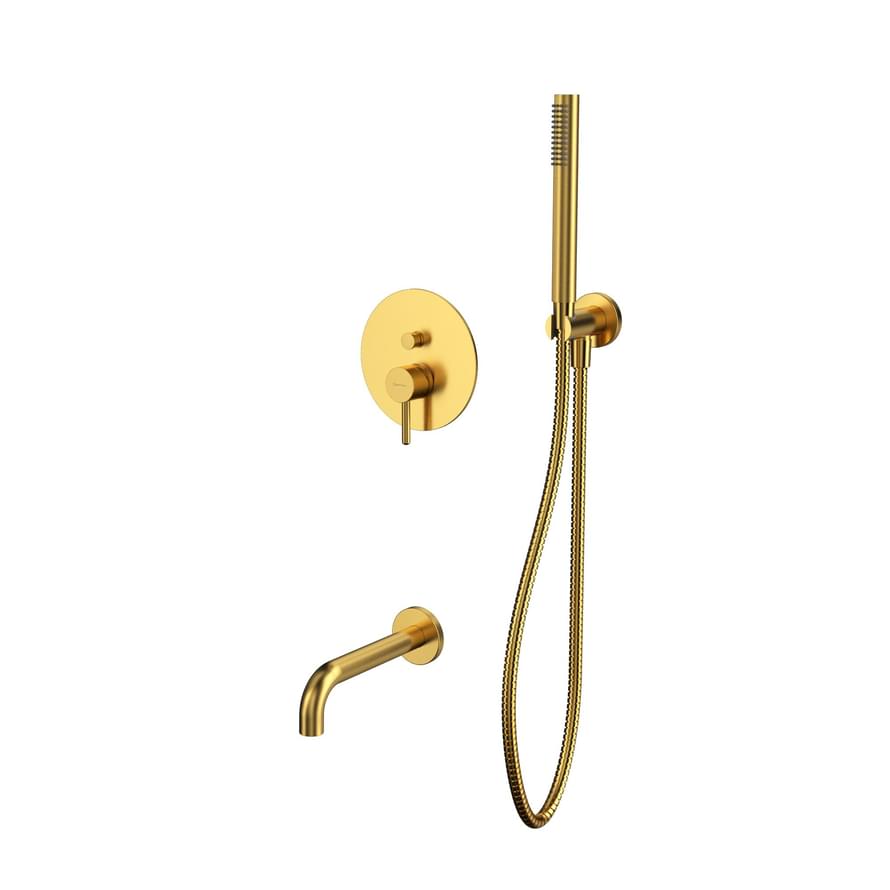 Плитка Whitecross Y Душевая система Y для ванны скрытого монтажа золото брашированное  поверхность брашированная