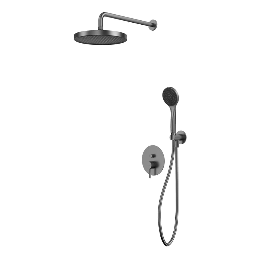 Плитка Whitecross Y Душевая система Y для душа скрытого монтажа с верхним душем 270 мм оружейная сталь  поверхность брашированная