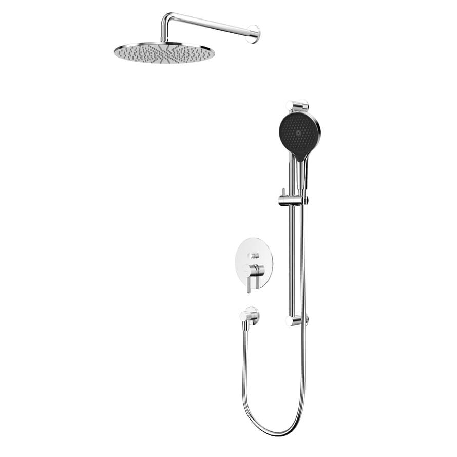 Плитка Whitecross Y Душевая система Y для душа скрытого монтажа с верхним душем 300 мм стойкой и круглой лейкой хром  поверхность глянец