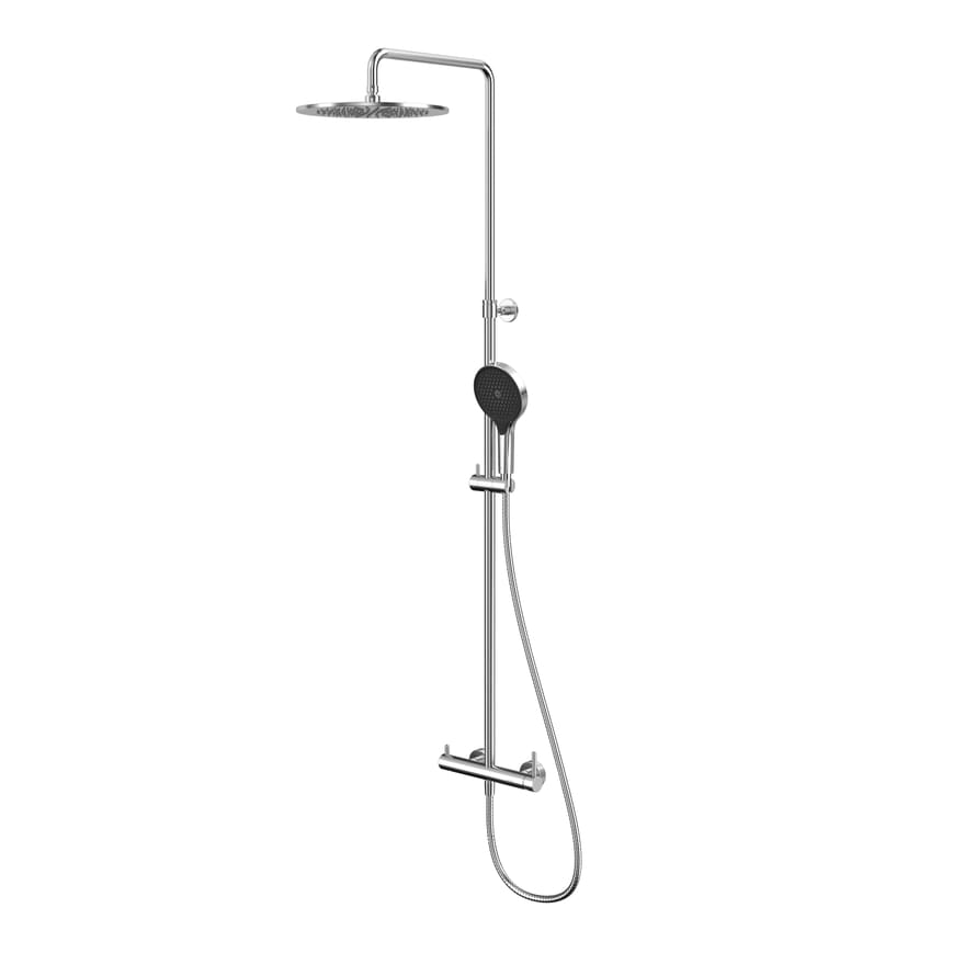 Плитка Whitecross Y Душевая система Y с верхним душем 300 мм и круглой лейкой никель  поверхность брашированная