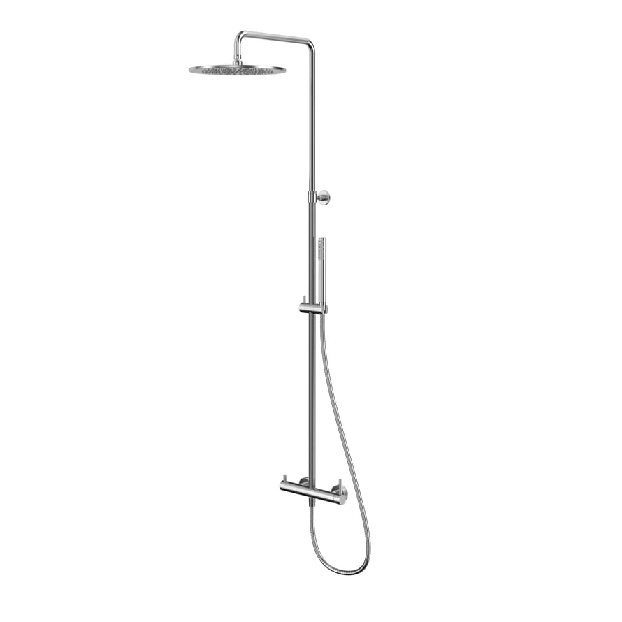 Плитка Whitecross Y Душевая система Y с верхним душем 300 мм и лейкой никель  поверхность брашированная