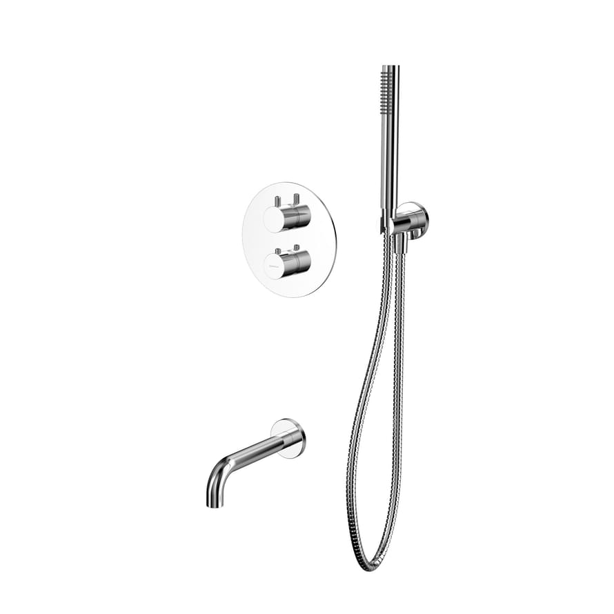 Плитка Whitecross Y Душевая система Y с термостатом для ванны скрытого монтажа хром  поверхность глянец
