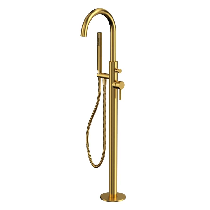 Плитка Whitecross Y Смеситель Y для ванны напольный золото брашированное  поверхность брашированная