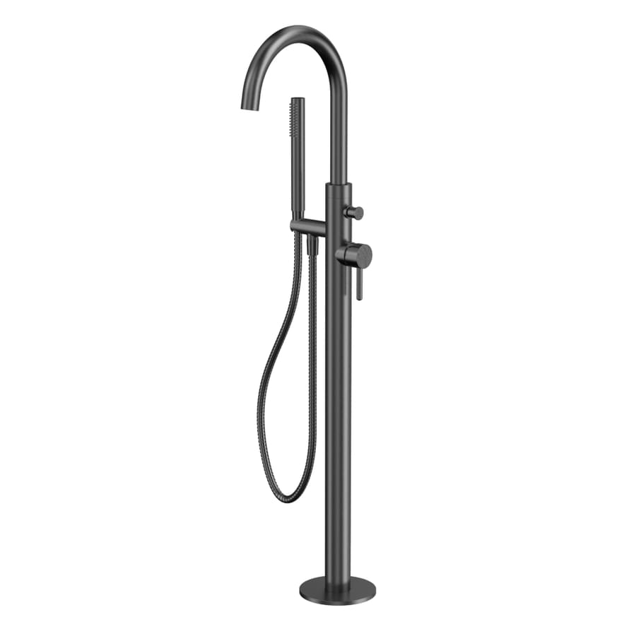 Плитка Whitecross Y Смеситель Y для ванны напольный оружейная сталь  поверхность брашированная