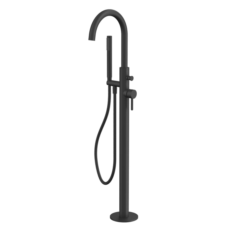 Плитка Whitecross Y Смеситель Y для ванны напольный черный матовый  поверхность матовая