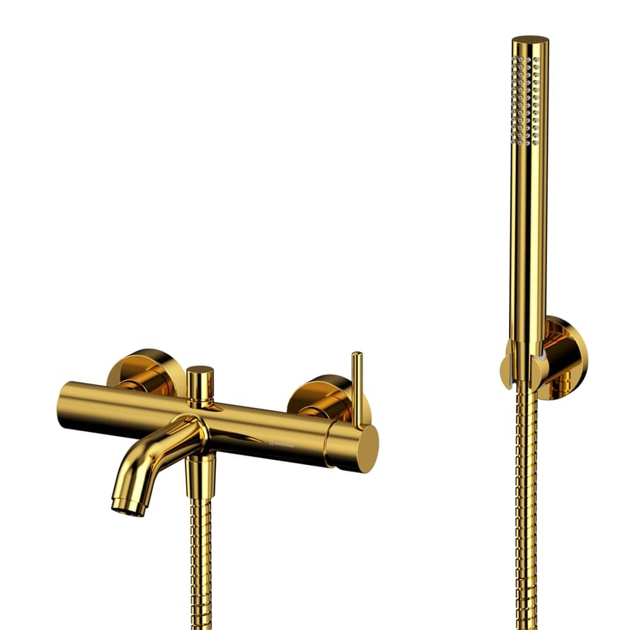 Плитка Whitecross Y Смеситель Y для ванны с лейкой золото  поверхность глянец