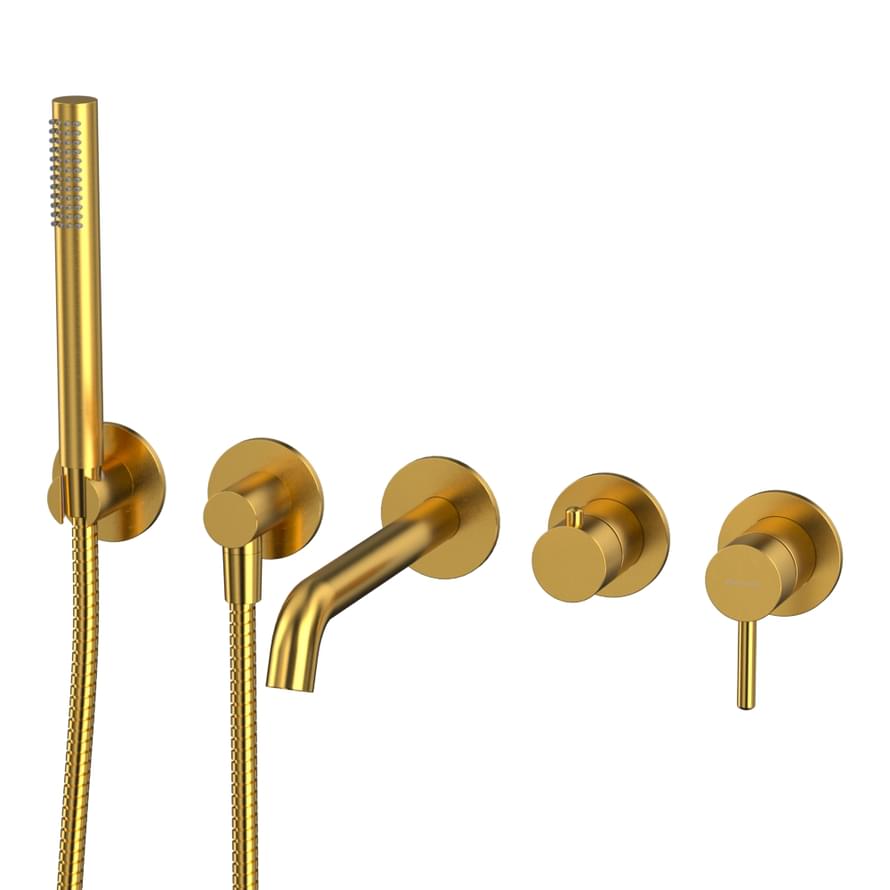 Плитка Whitecross Y Смеситель Y для ванны скрытого монтажа золото брашированное  поверхность брашированная