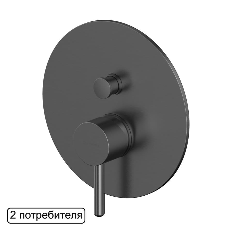 Плитка Whitecross Y Смеситель Y для душа скрытого монтажа на 2 потребителя оружейная сталь  поверхность брашированная