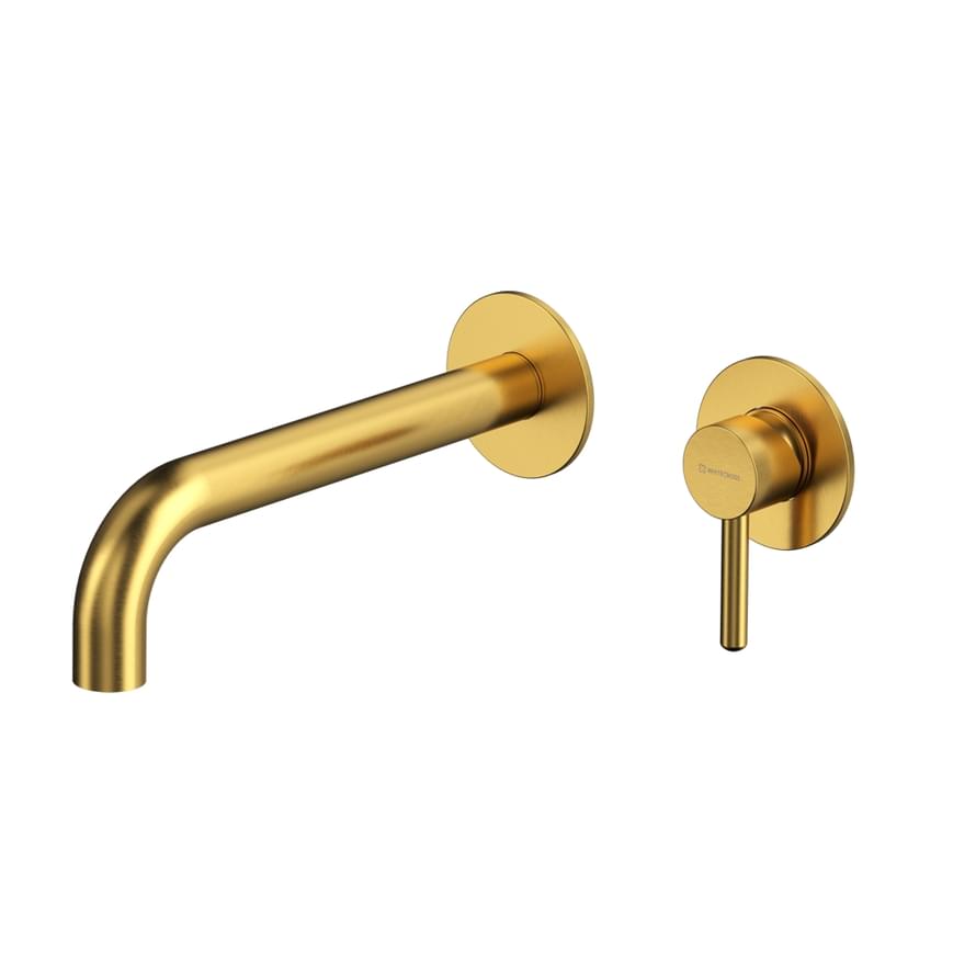 Плитка Whitecross Y Смеситель Y для раковины настенный золото брашированное  поверхность брашированная