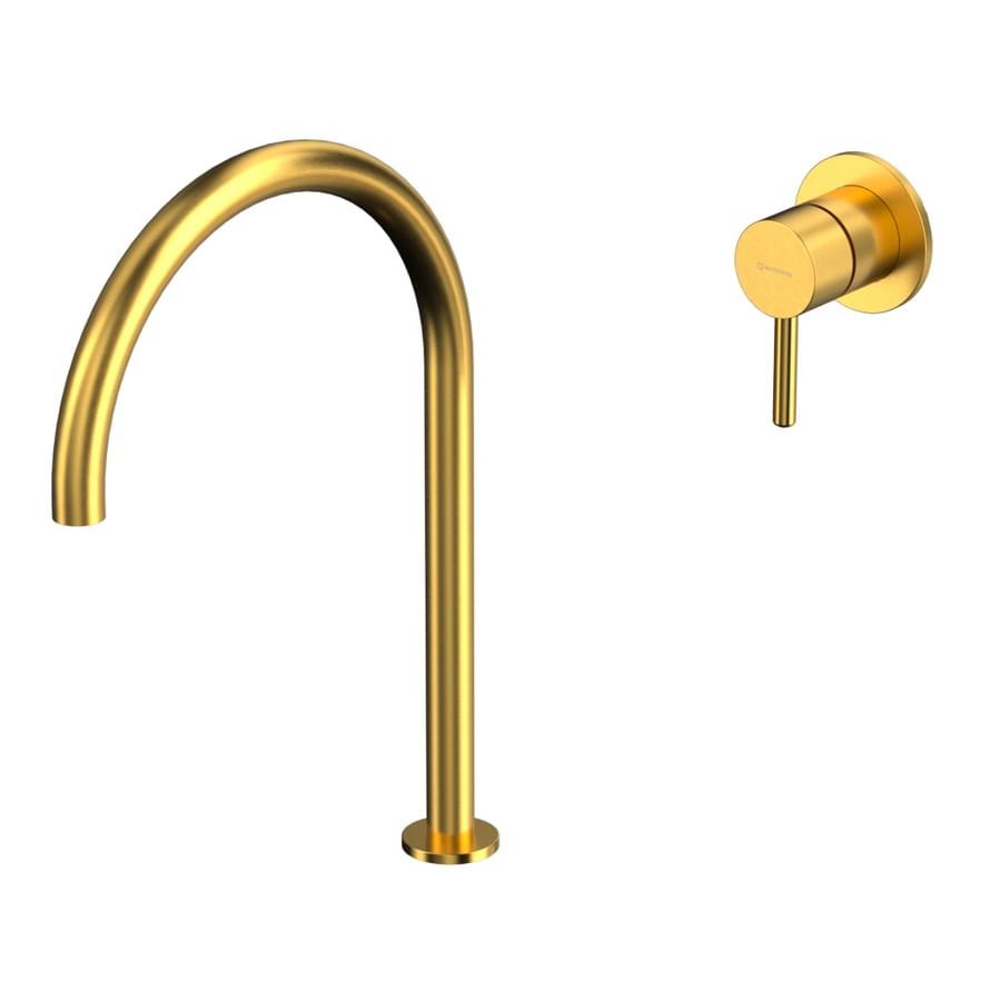 Плитка Whitecross Y Смеситель Y для раковины с выносным управлением золото брашированное  поверхность брашированная