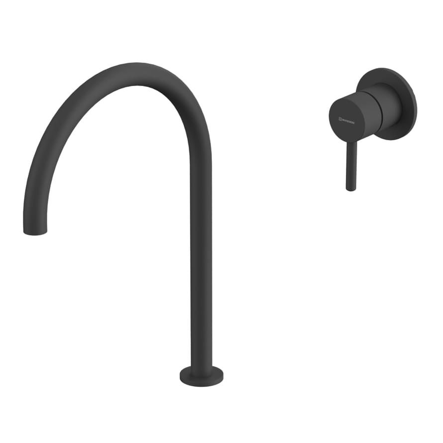 Плитка Whitecross Y Смеситель Y для раковины с выносным управлением черный матовый  поверхность матовая