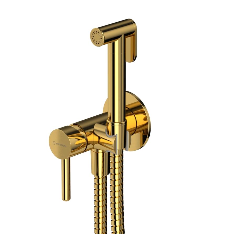 Плитка Whitecross Y Смеситель Y с гигиеническим душем золото  поверхность глянец