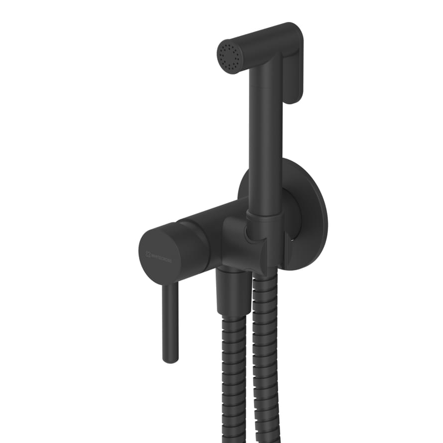 Плитка Whitecross Y Смеситель Y с гигиеническим душем черный матовый  поверхность матовая