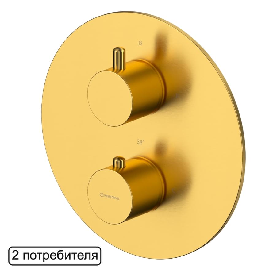Плитка Whitecross Y Смеситель Y термостат для душа скрытого монтажа золото брашированное  поверхность брашированная