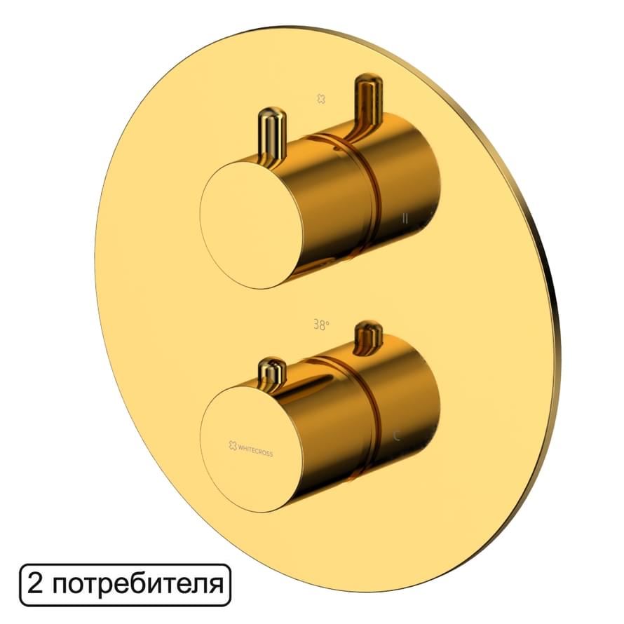 Плитка Whitecross Y Смеситель Y термостат для душа скрытого монтажа золото  поверхность глянец