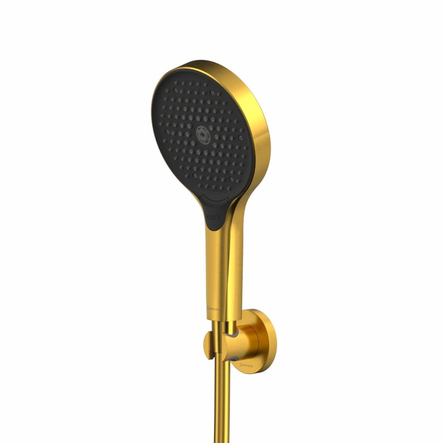 Плитка Whitecross Вне Коллекций Душевой гарнитур точечный с лейкой TOP 3 режима золото брашированное  поверхность брашированная