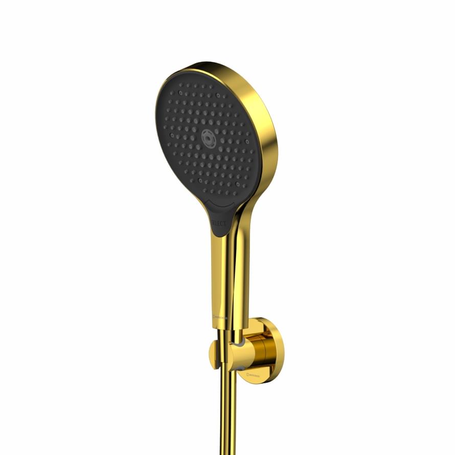 Плитка Whitecross Вне Коллекций Душевой гарнитур точечный с лейкой TOP 3 режима золото  поверхность глянец