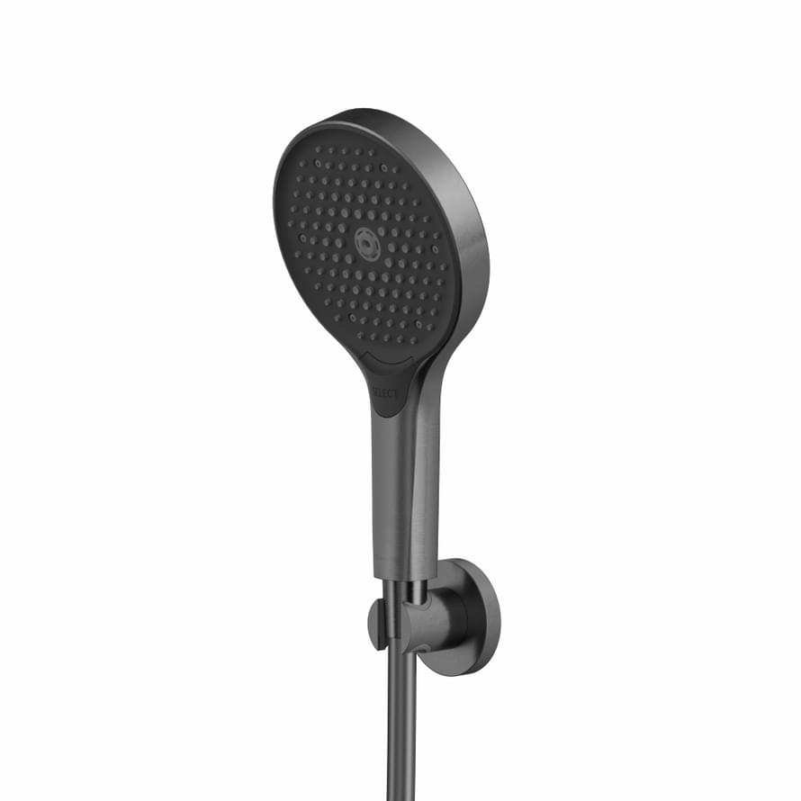 Плитка Whitecross Вне Коллекций Душевой гарнитур точечный с лейкой TOP 3 режима оружейная сталь  поверхность брашированная